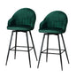 Artiss 2x Bar Stools Velvet Swivel Metal Legs Green - Cosy Abode