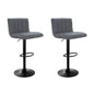 Artiss 2x Bar Stools Vintage Leather Gas Lift Grey - Cosy Abode