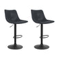 Artiss 2x Bar Stools Vintage Leather Swivel Gas Lift Black - Cosy Abode