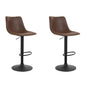 Artiss 2x Bar Stools Vintage Leather Swivel Gas Lift Brown - Cosy Abode