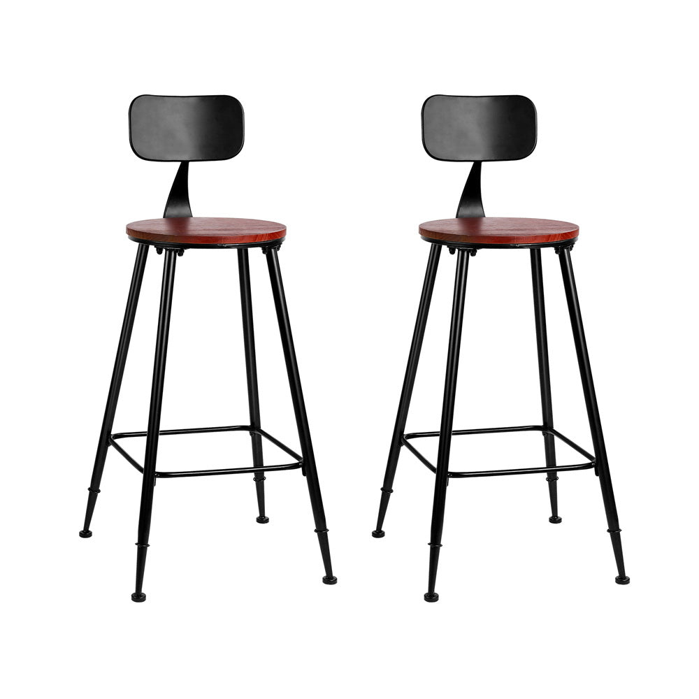 Artiss 2x Bar Stools Vintage Metal Chairs - Cosy Abode