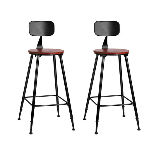 Artiss 2x Bar Stools Vintage Metal Chairs - Cosy Abode