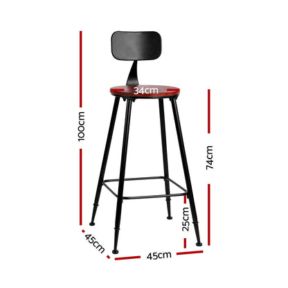 Artiss 2x Bar Stools Vintage Metal Chairs - Cosy Abode