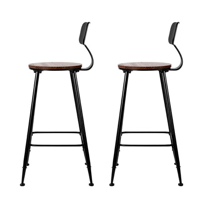 Artiss 2x Bar Stools Vintage Metal Chairs - Cosy Abode