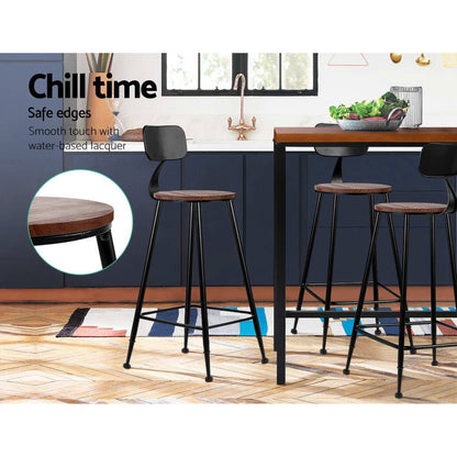 Artiss 2x Bar Stools Vintage Metal Chairs - Cosy Abode