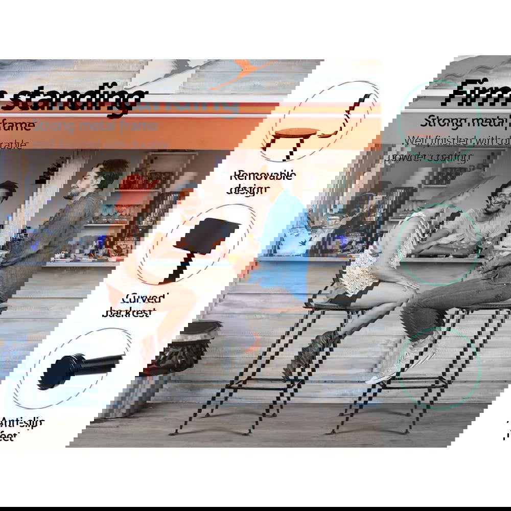 Artiss 2x Bar Stools Vintage Metal Chairs - Cosy Abode