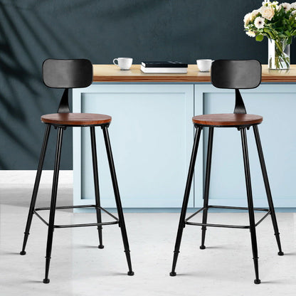 Artiss 2x Bar Stools Vintage Metal Chairs - Cosy Abode