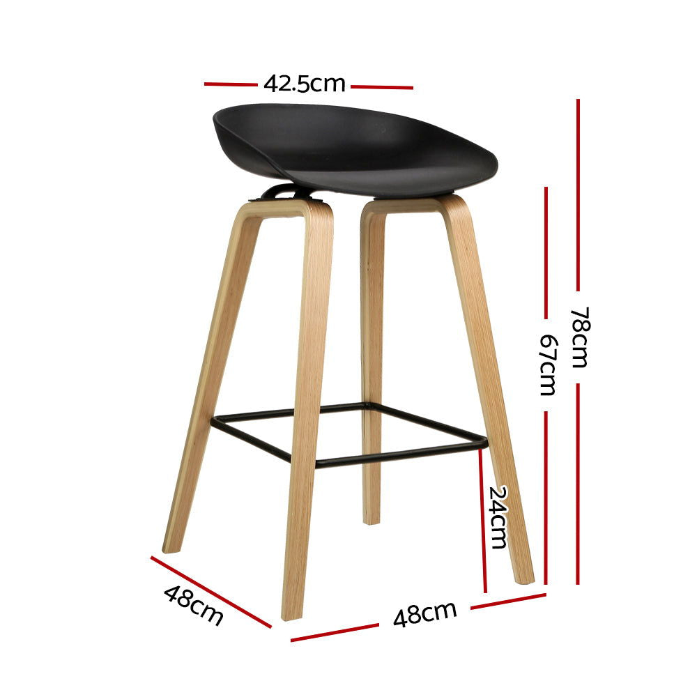 Artiss 2x Bar Stools Wooden - Cosy Abode