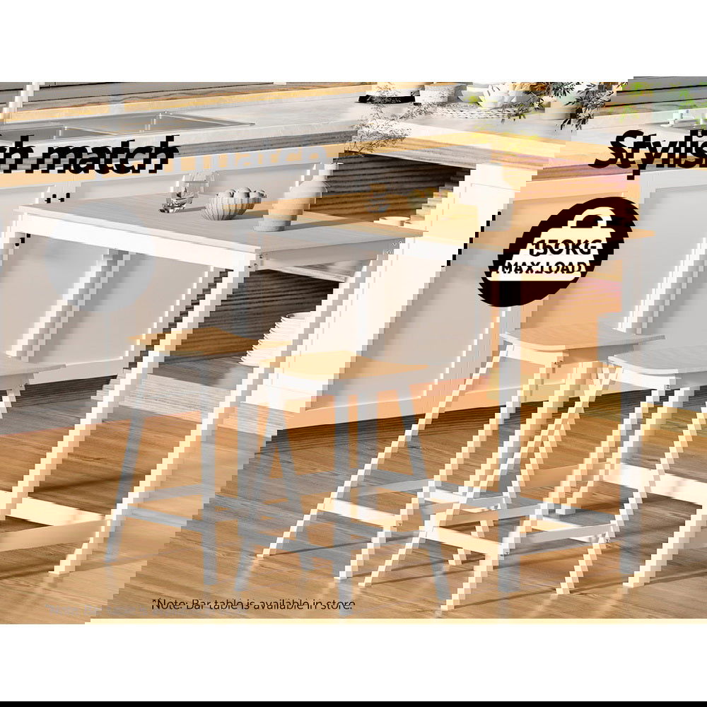 Artiss 2x Bar Stools Wooden Chairs Oak - Cosy Abode