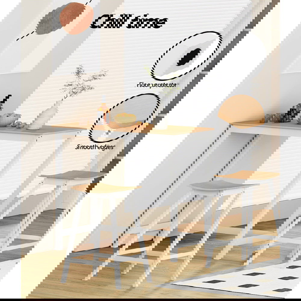 Artiss 2x Bar Stools Wooden Chairs Oak - Cosy Abode