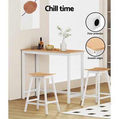 Artiss 2x Bar Stools Wooden Chairs Oak - Cosy Abode