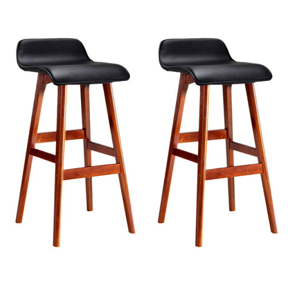 Artiss 2x Bar Stools Wooden Stool Black - Cosy Abode
