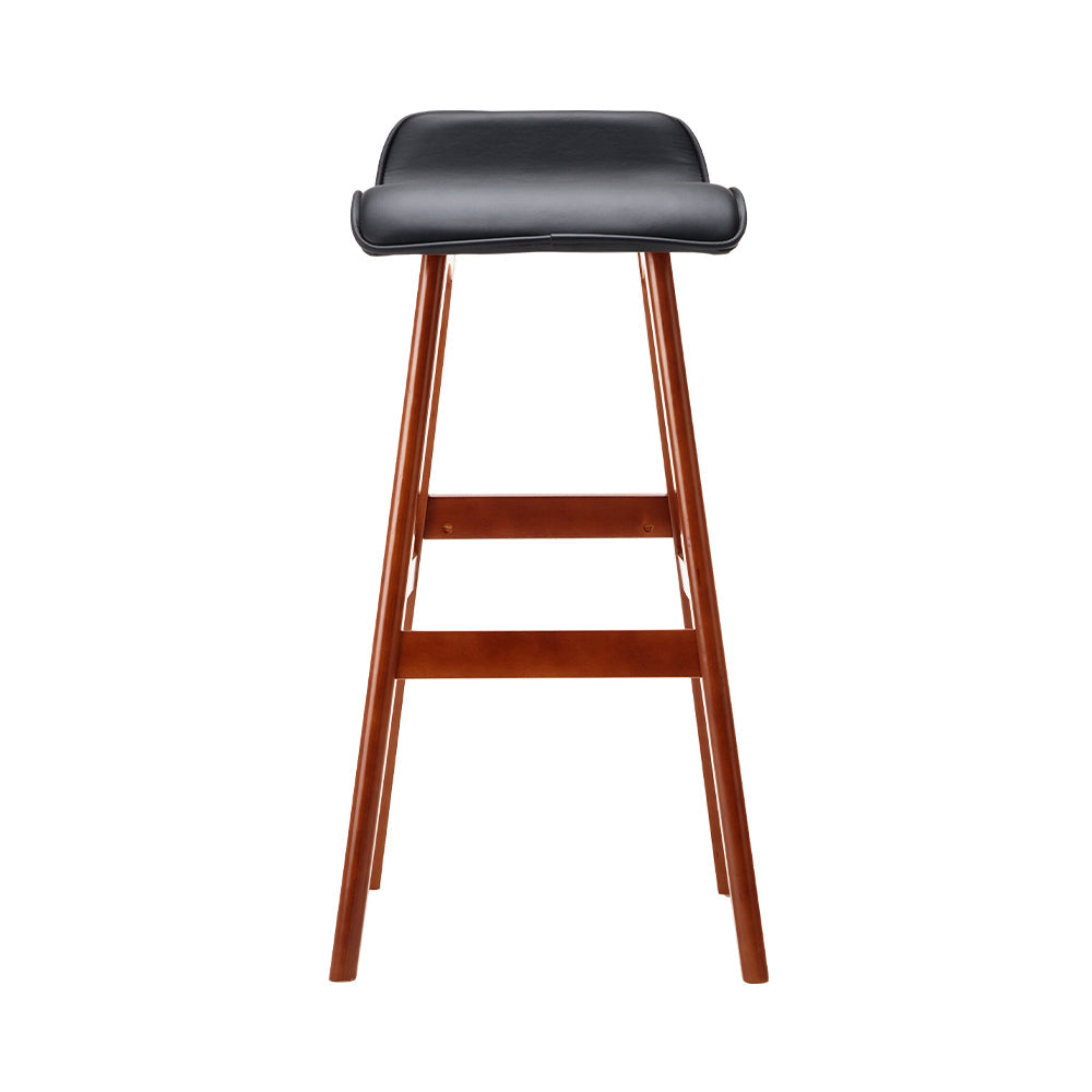 Artiss 2x Bar Stools Wooden Stool Black - Cosy Abode