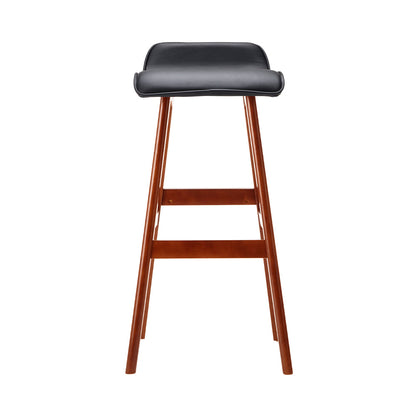 Artiss 2x Bar Stools Wooden Stool Black - Cosy Abode