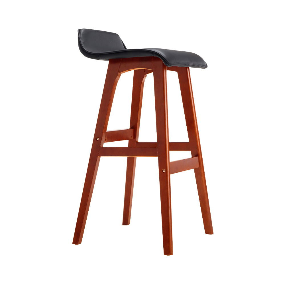 Artiss 2x Bar Stools Wooden Stool Black - Cosy Abode