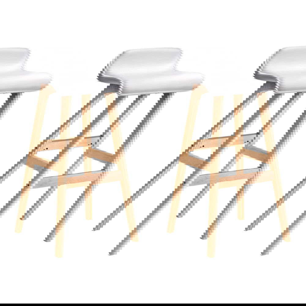 Artiss 2x Bar Stools Wooden Stool White - Cosy Abode