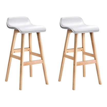 Artiss 2x Bar Stools Wooden Stool White - Cosy Abode