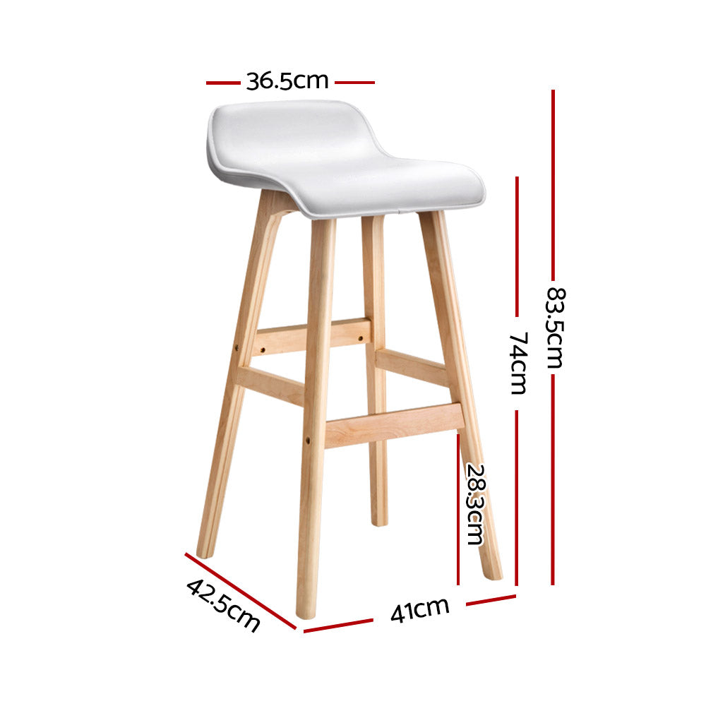 Artiss 2x Bar Stools Wooden Stool White - Cosy Abode