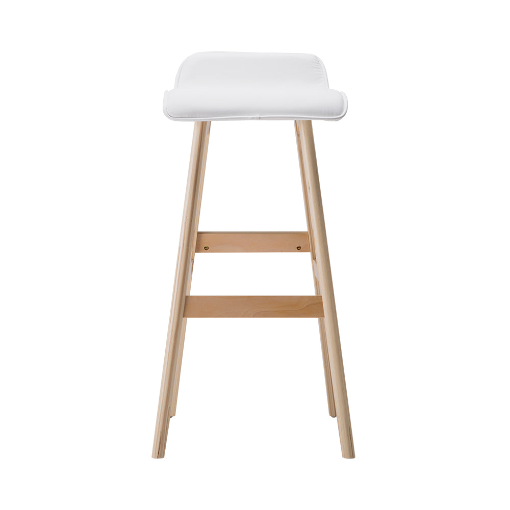 Artiss 2x Bar Stools Wooden Stool White - Cosy Abode