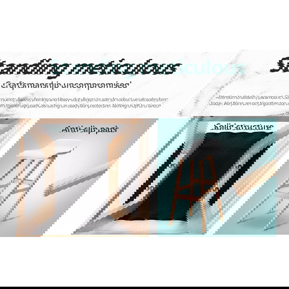 Artiss 2x Bar Stools Wooden Stool White - Cosy Abode