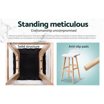 Artiss 2x Bar Stools Wooden Stool White - Cosy Abode