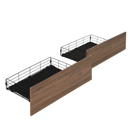Artiss 2x Bed Frame Storage Drawers Trundle Black - Cosy Abode