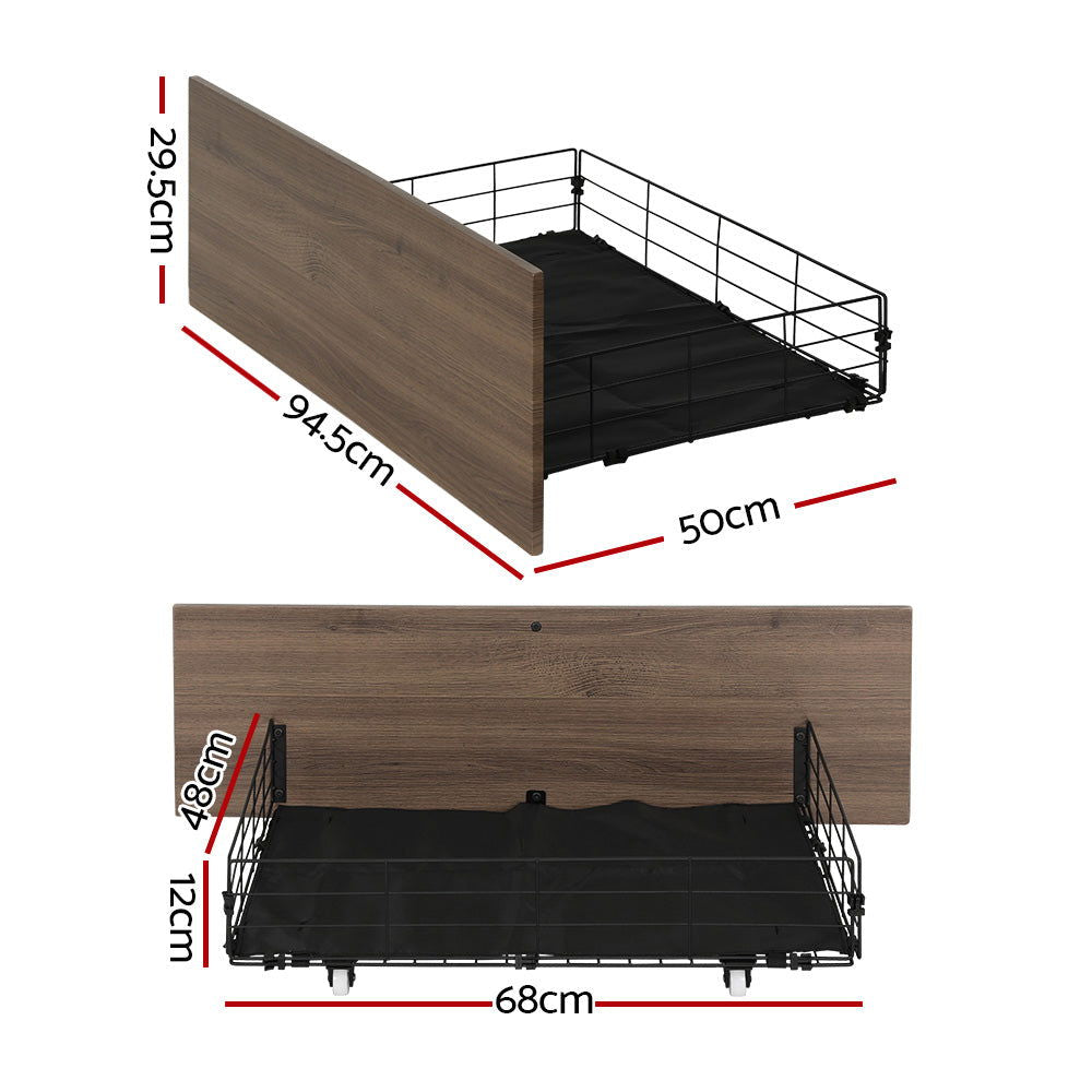 Artiss 2x Bed Frame Storage Drawers Trundle Black - Cosy Abode