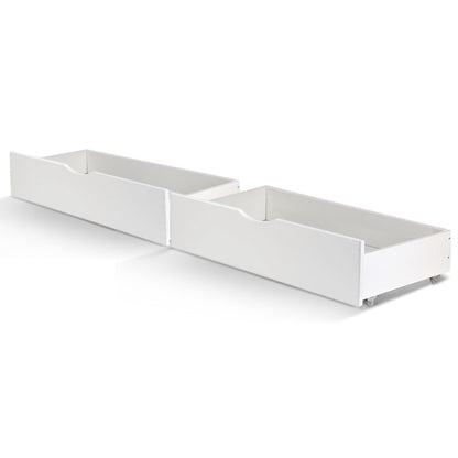 Artiss 2x Bed Frame Storage Drawers Trundle White - Cosy Abode