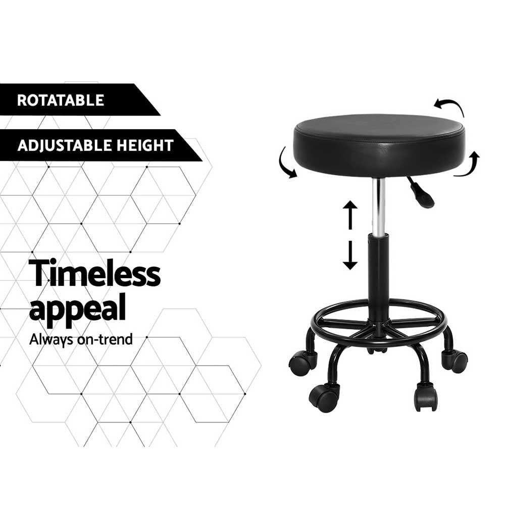 Artiss 2x Salon Stool Round Swivel Chair - Cosy Abode