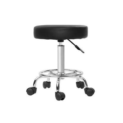 Artiss 2x Salon Stool Round Swivel Chair Black - Cosy Abode