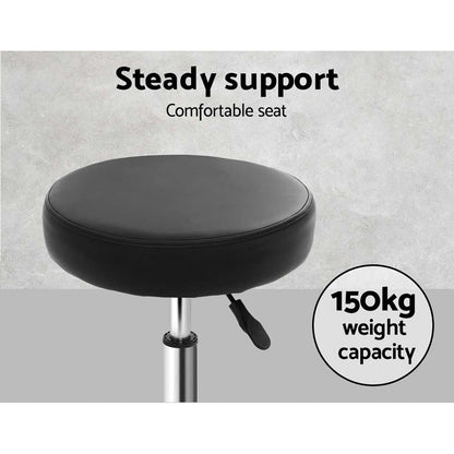 Artiss 2x Salon Stool Round Swivel Chair Black - Cosy Abode