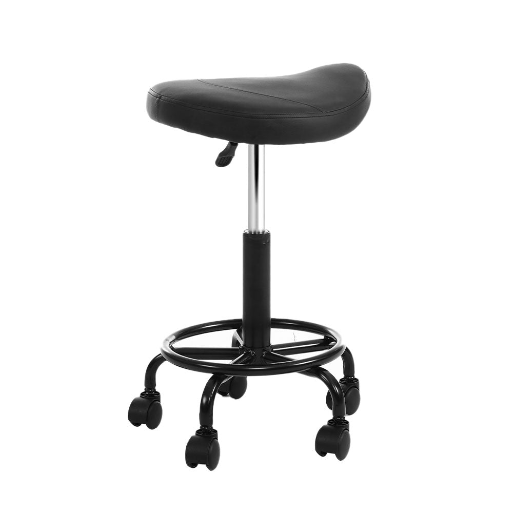 Artiss 2x Salon Stool Saddle Swivel Chair - Cosy Abode