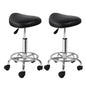 Artiss 2x Salon Stool Saddle Swivel Chair Black - Cosy Abode