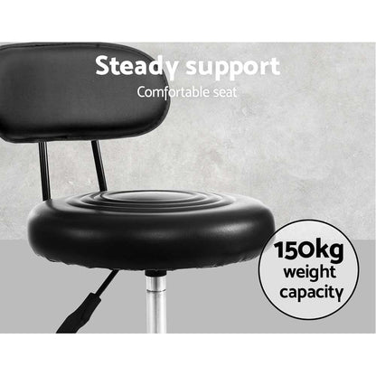 Artiss 2x Salon Stool Swivel Chair Backrest - Cosy Abode