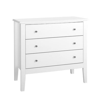 Artiss 3 Chest of Drawers - BRITTANY White - Cosy Abode
