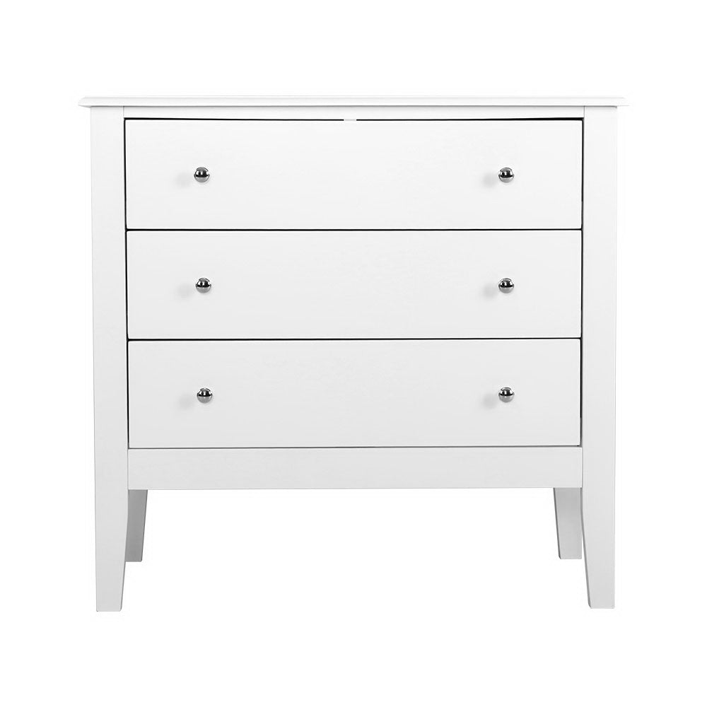 Artiss 3 Chest of Drawers - BRITTANY White - Cosy Abode