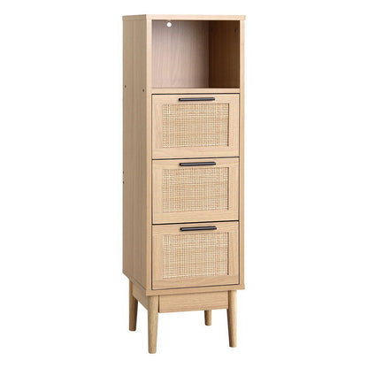 Artiss 3 Chest of Drawers with Shelf - BRIONY Oak - Cosy Abode