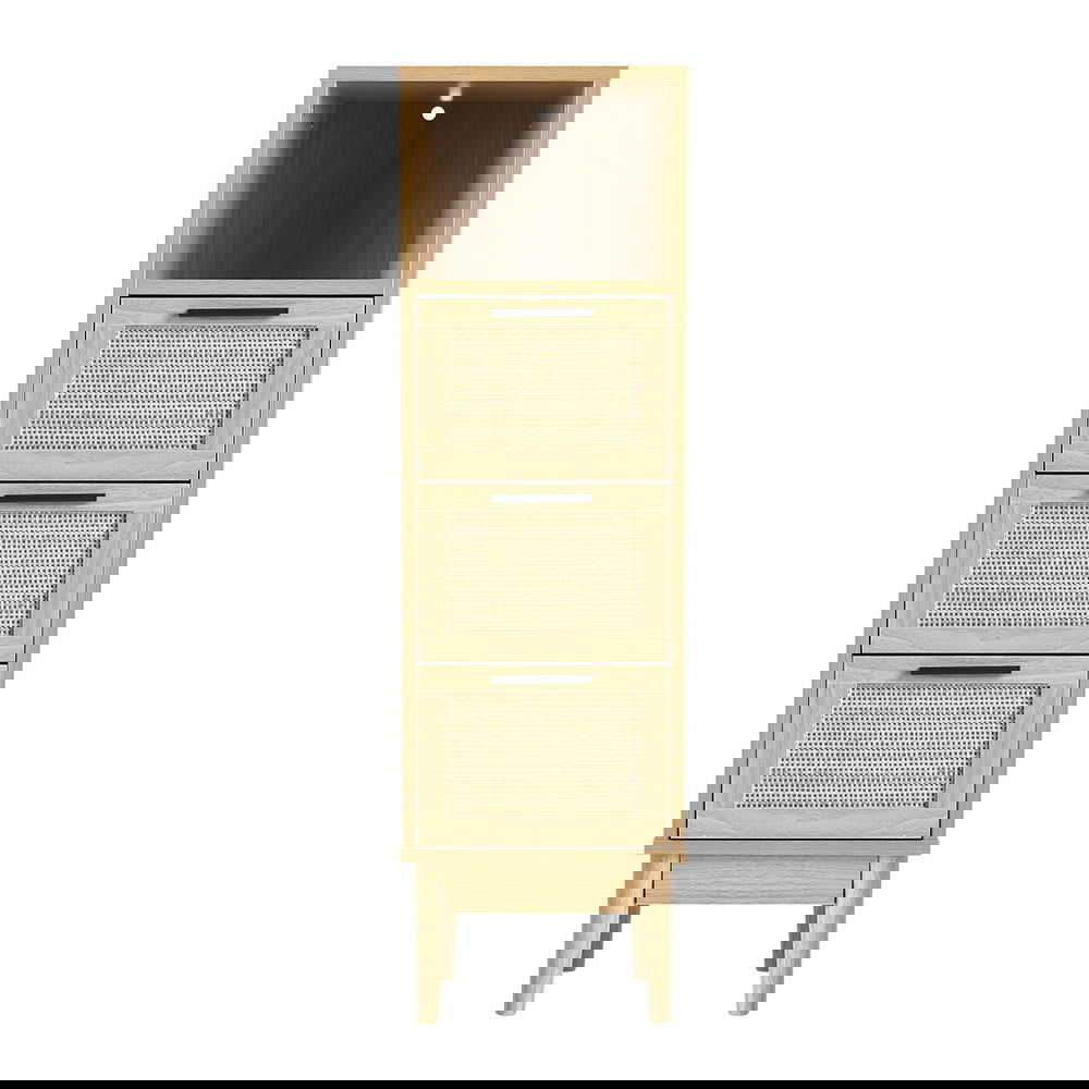 Artiss 3 Chest of Drawers with Shelf - BRIONY Oak - Cosy Abode