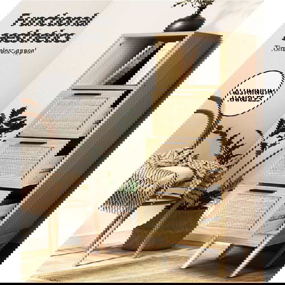 Artiss 3 Chest of Drawers with Shelf - BRIONY Oak - Cosy Abode