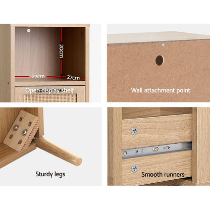 Artiss 3 Chest of Drawers with Shelf - BRIONY Oak - Cosy Abode