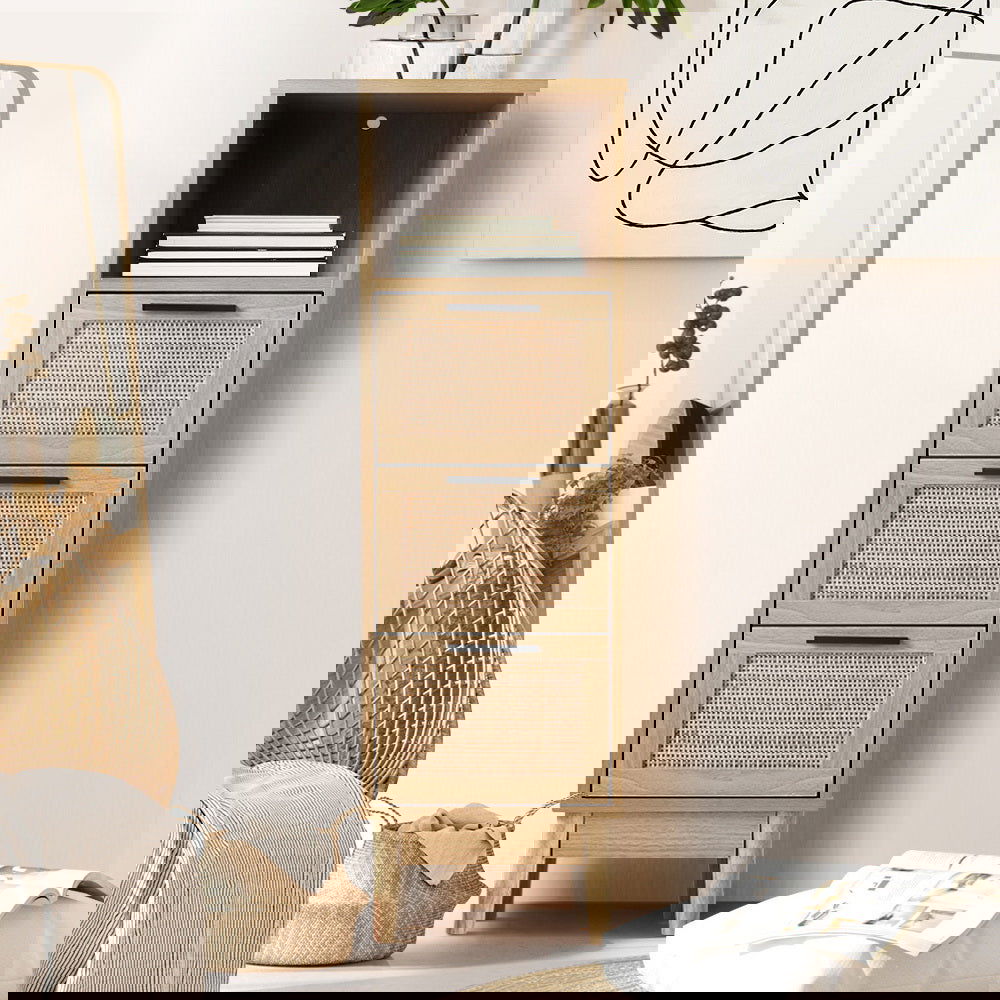 Artiss 3 Chest of Drawers with Shelf - BRIONY Oak - Cosy Abode