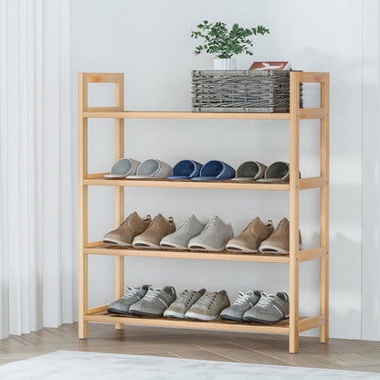 Artiss 4-tier Shoe Rack 12 Pairs Shoe Storage Weaved Shelves - Cosy Abode