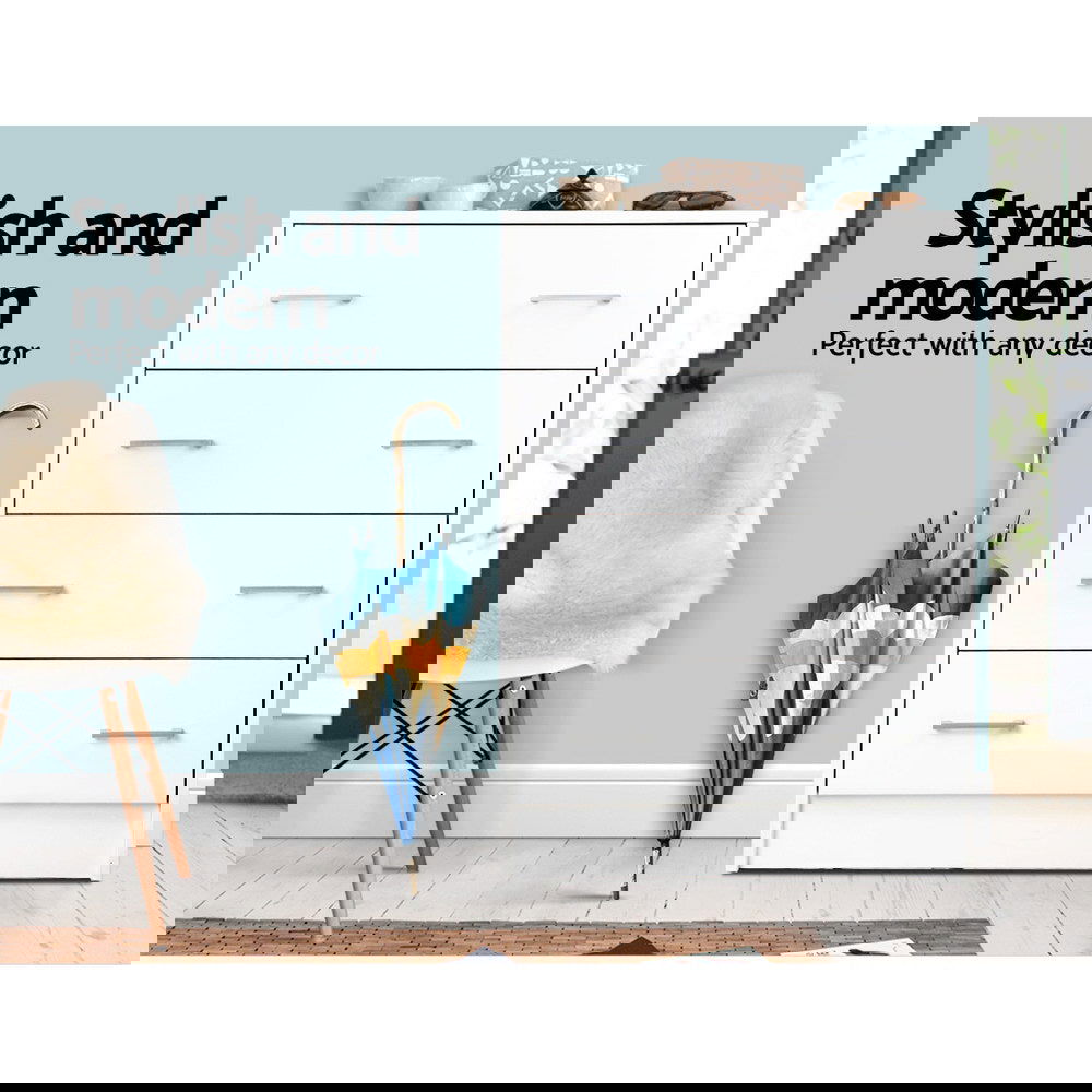 Artiss 4 Chest of Drawers - ANDES White - Cosy Abode