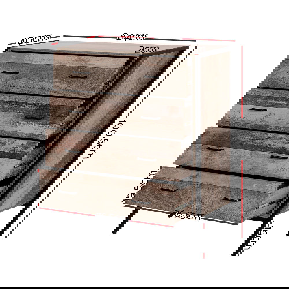 Artiss 4 Chest of Drawers - BARNLY - Cosy Abode