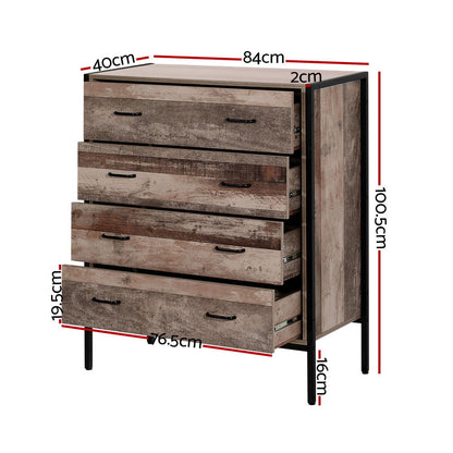 Artiss 4 Chest of Drawers - BARNLY - Cosy Abode