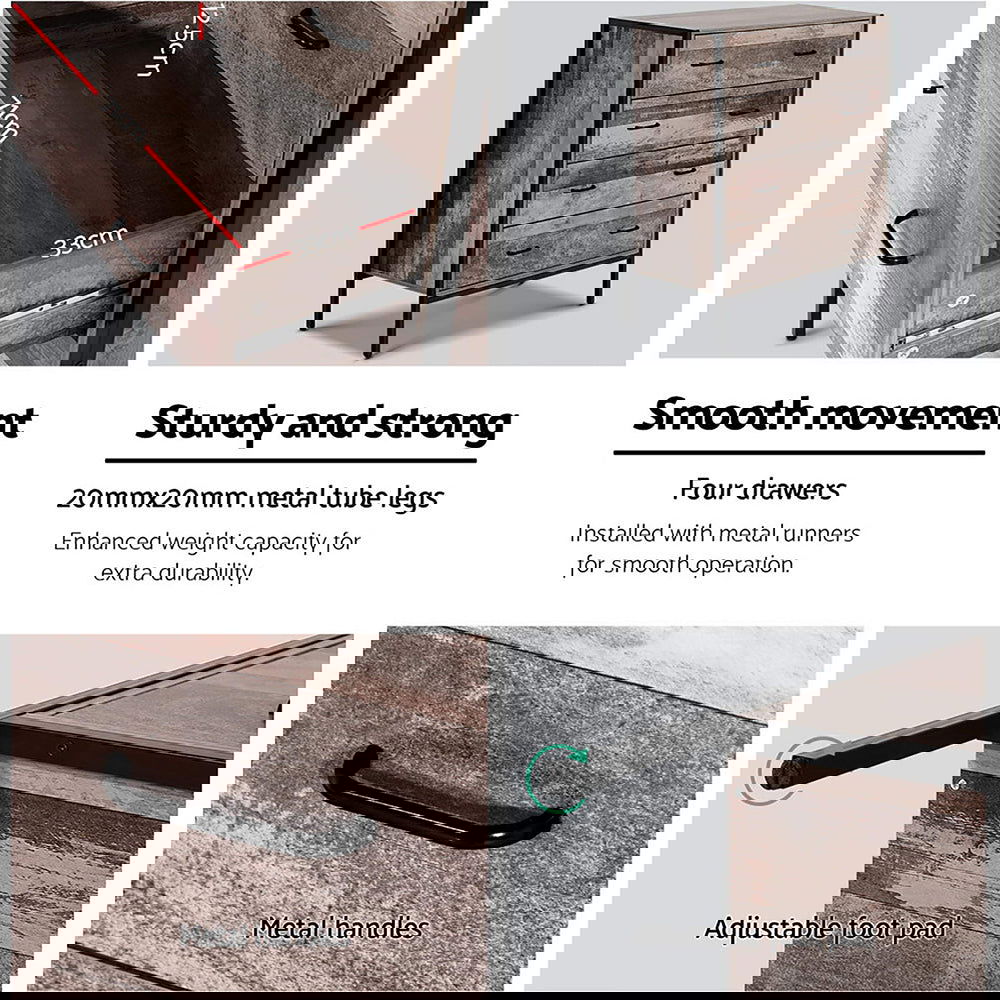 Artiss 4 Chest of Drawers - BARNLY - Cosy Abode