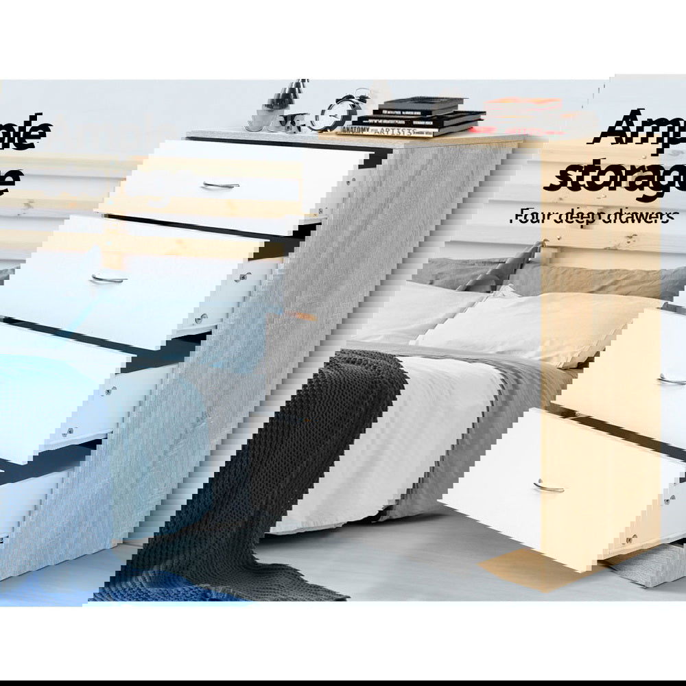 Artiss 4 Chest of Drawers - BURL - Cosy Abode