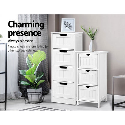 Artiss 4 Chest of Drawers - LEESA White - Cosy Abode