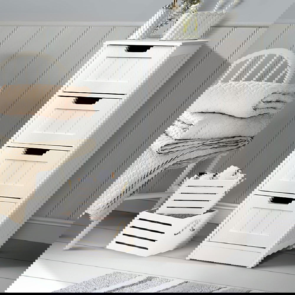 Artiss 4 Chest of Drawers - LEESA White - Cosy Abode