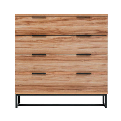 Artiss 4 Chest of Drawers Cabinet Dresser Table Tallboy Storage Bedroom Rust Oak - Cosy Abode